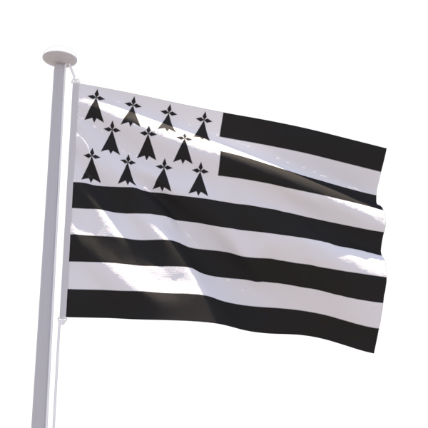 Drapeau Bretagne « Gwenn ha du »