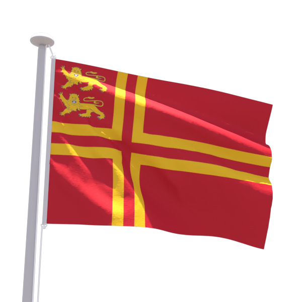 Drapeau Normandie Croix St-Olaf 2 Léopards