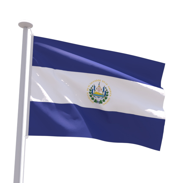 Drapeau Salvador avec écusson